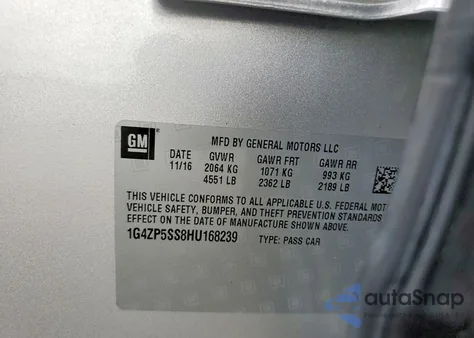 2017 Buick Lacrosse Essence z USA, uszkodzony, nr VIN 1G4ZP5SS8HU168239